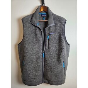 Patagonia Retro Pile Fleece Vest Men's XL Gray Sherpa Zip-Up